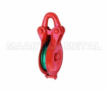 YBS YARDING BLOCK WITH SHACKLE SINGLE SHEAVE PAINTED ORANGE COLOR