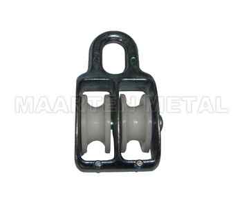 ZINC ALLOY BOLCK WITH DOUBLE NYLON PULLEY