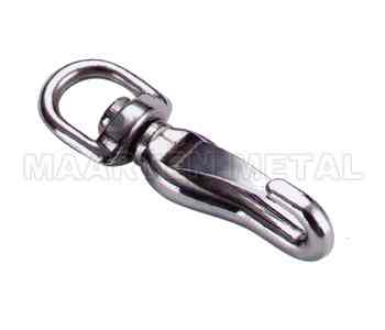 SWIVEL EYE SPRING HOOK ZINC DIE CAST NICKLE PLATED