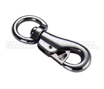SQUARE LOOP BULL SNAP HOOK ZINC DIE CAST NICKLE PLATED